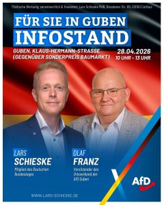 Infostand in Guben – Kommen Sie vorbei !